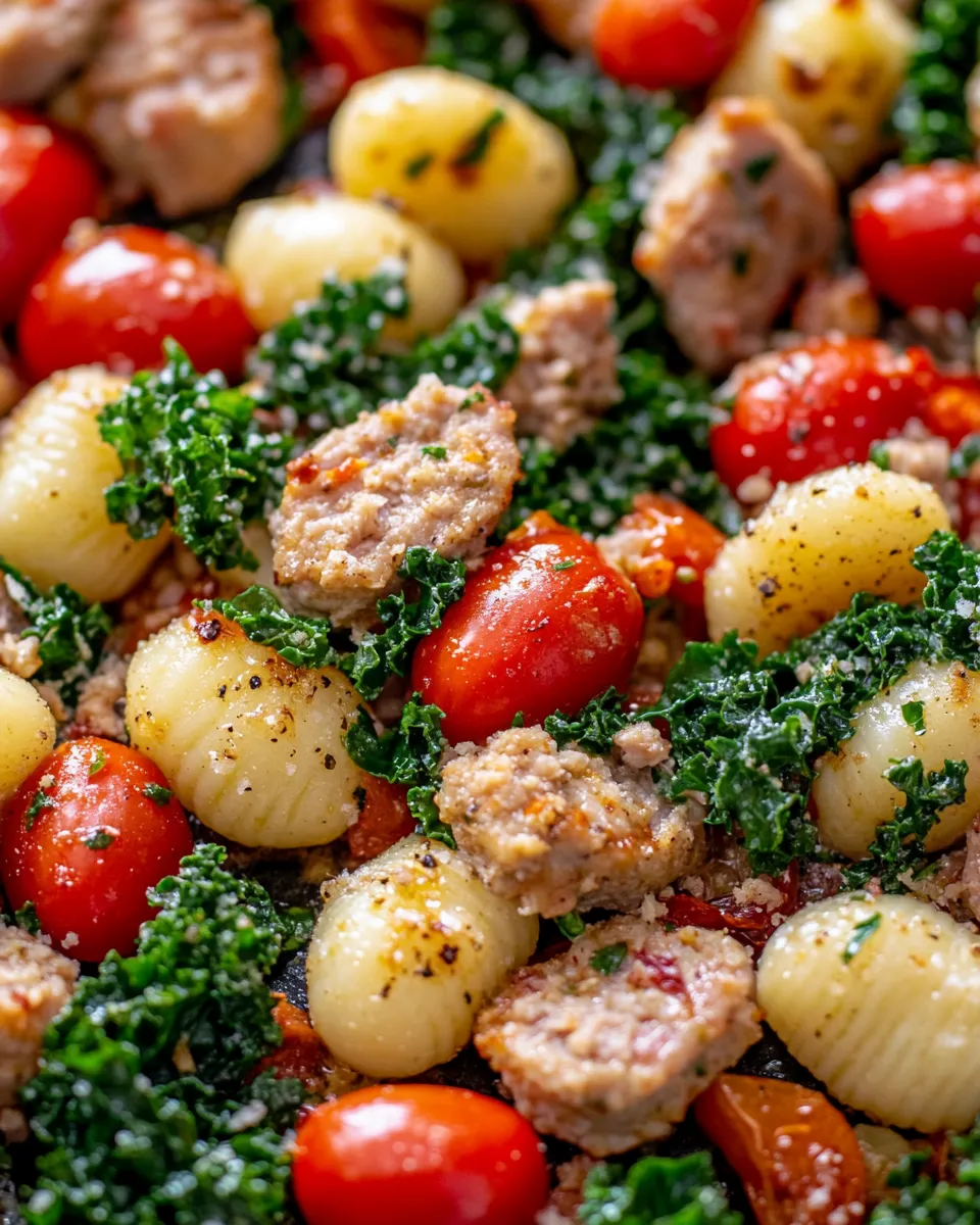 Classic Sheet Pan Gnocchi with Sausage-Style Turkey & Kale image