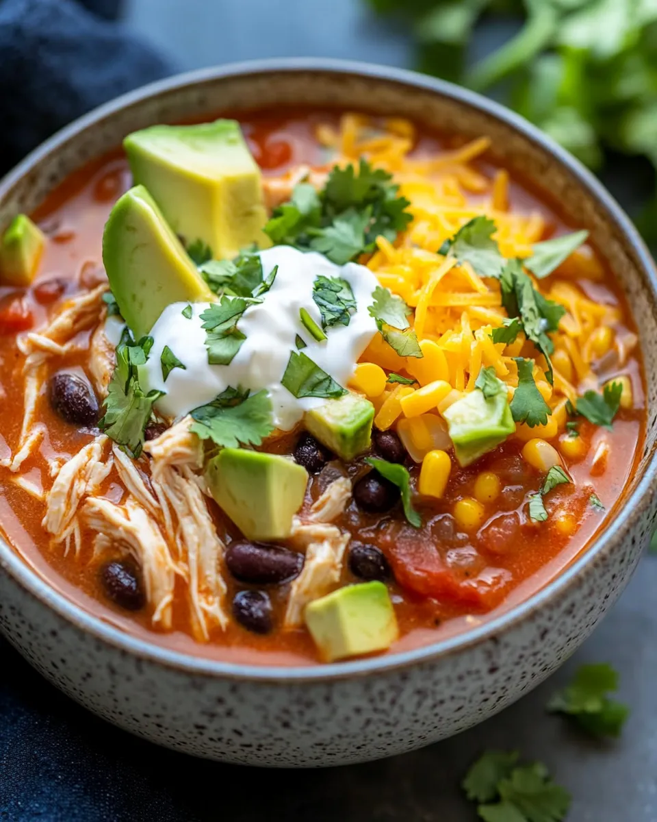 Homemade Slow Cooker Chicken Enchilada Soup recipe photo