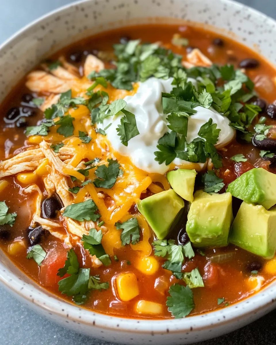 Delicious Slow Cooker Chicken Enchilada Soup image