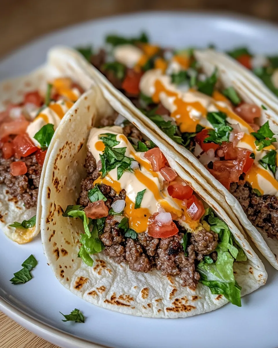 Classic Smash Burger Tacos with Special Sauce image