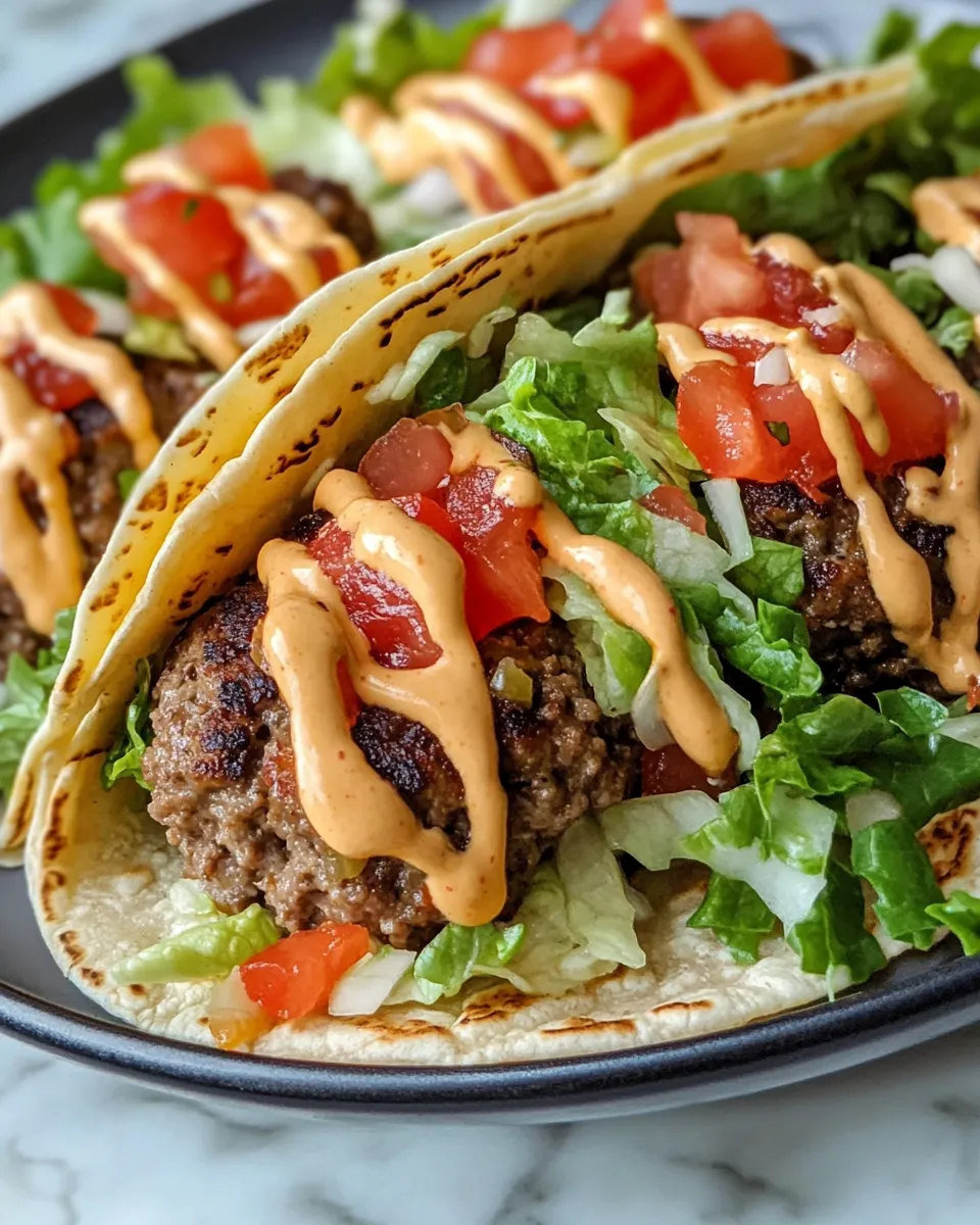 Easy Smash Burger Tacos with Special Sauce recipe photo