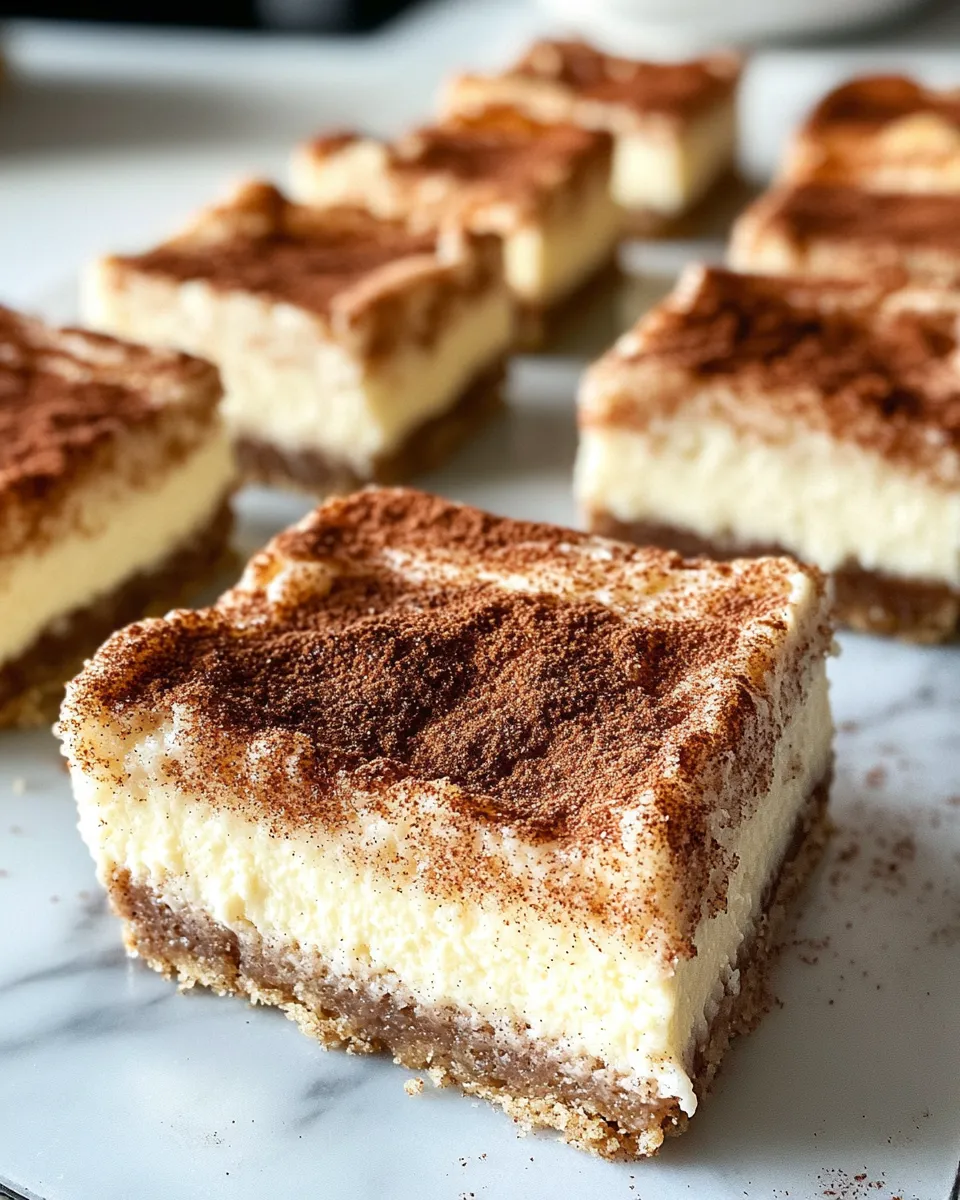 Homemade Snickerdoodle Cheesecake Bars with Cinnamon Swirl photo
