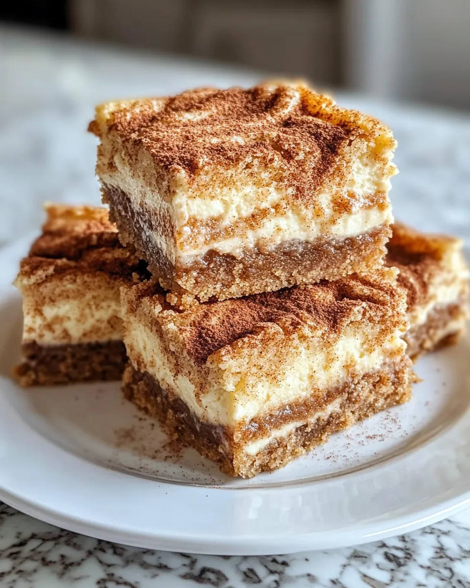 Classic Snickerdoodle Cheesecake Bars with Cinnamon Swirl image