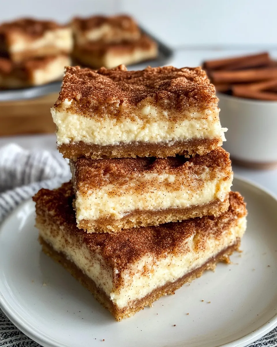 Easy Snickerdoodle Cheesecake Bars with Cinnamon Swirl recipe photo