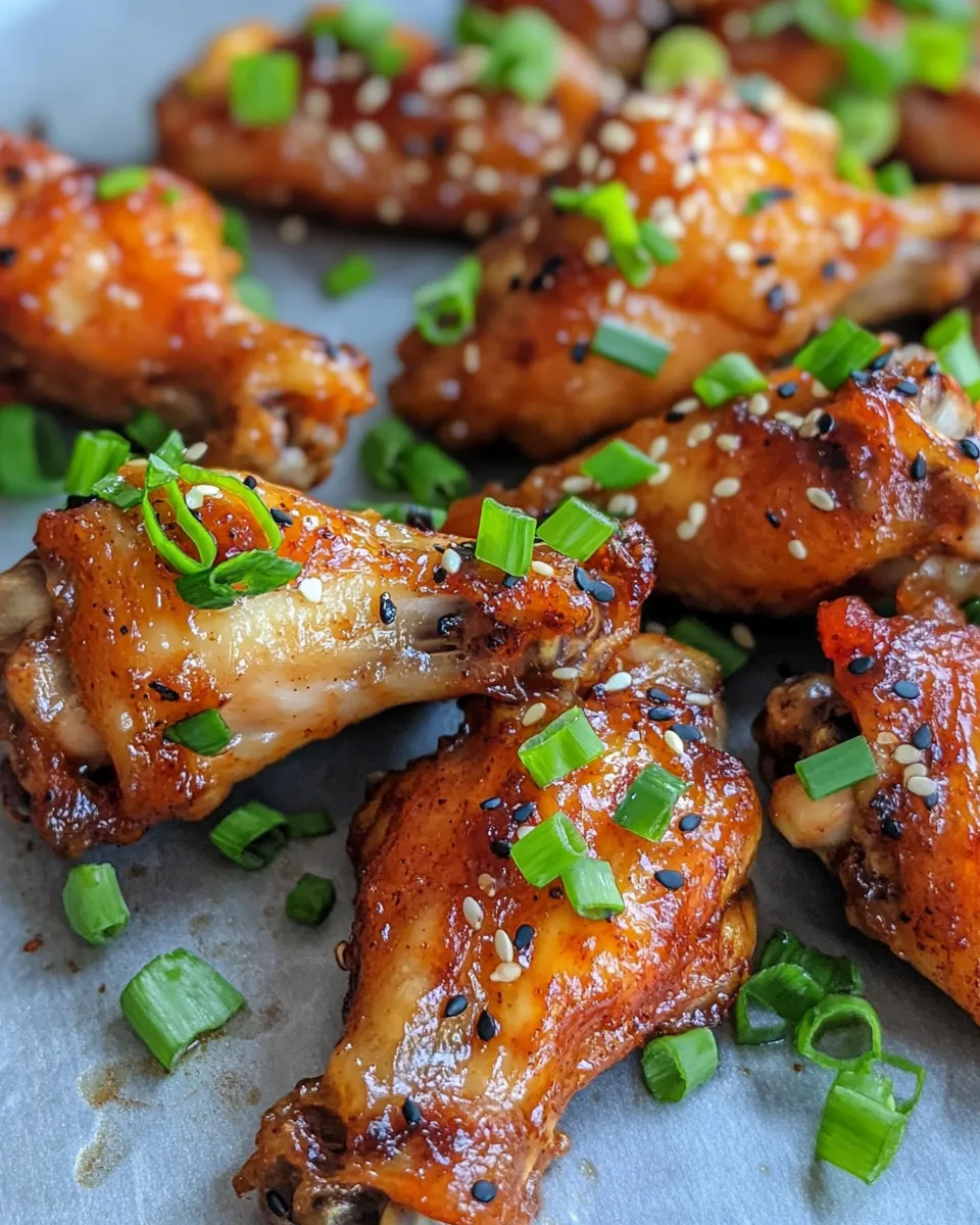 Delicious Sticky Ginger Soy Chicken Wings (Oven-Baked) plate image