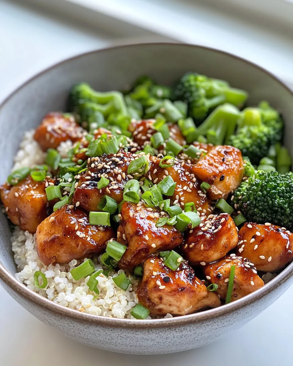 Homemade Sticky Gochujang Honey Chicken Bowls recipe photo