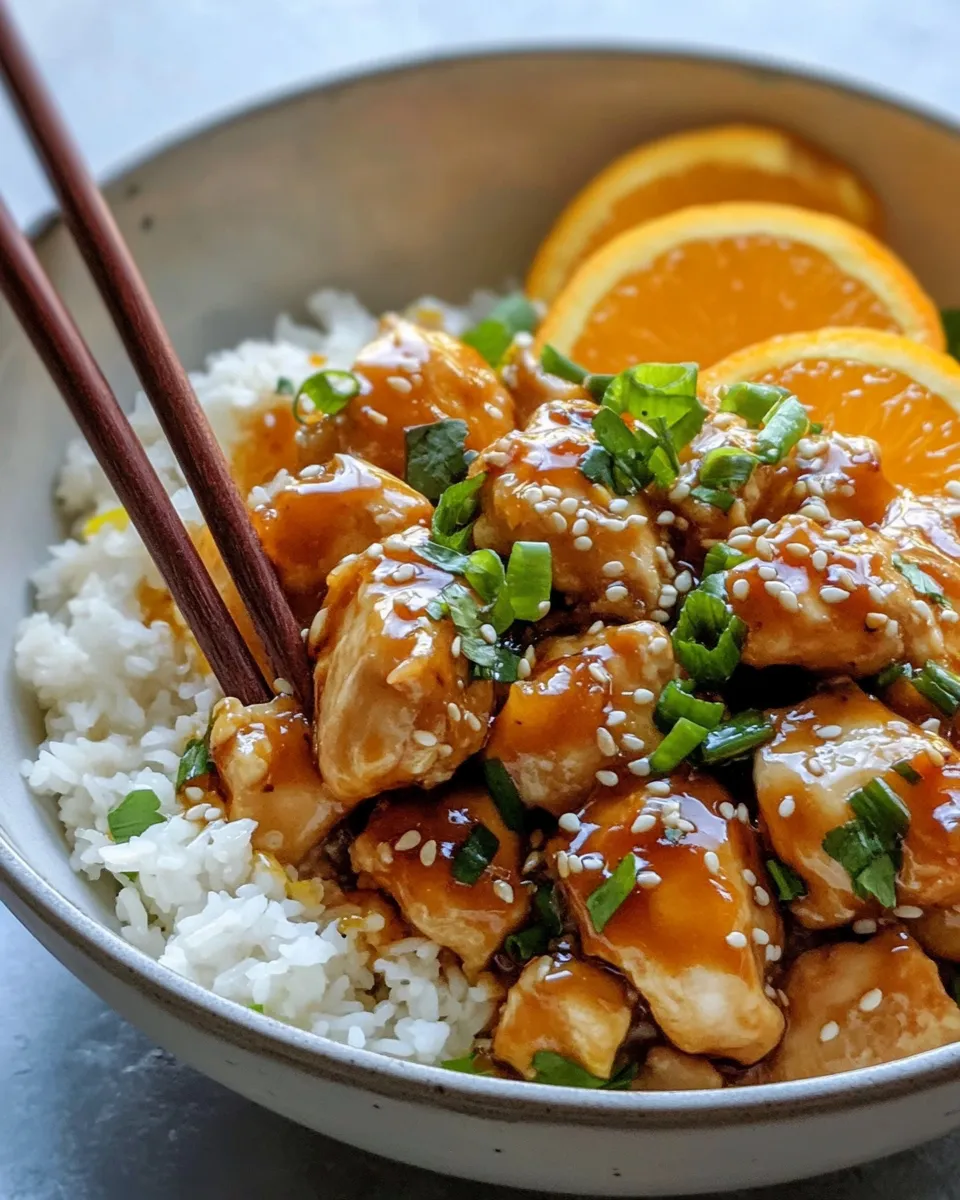 Easy Sticky Orange Chicken Bowls recipe image