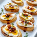 Homemade Whipped Ricotta Crostini with Hot Honey & Thyme recipe photo