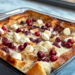 Homemade White Chocolate Cranberry Bread Pudding recipe photo