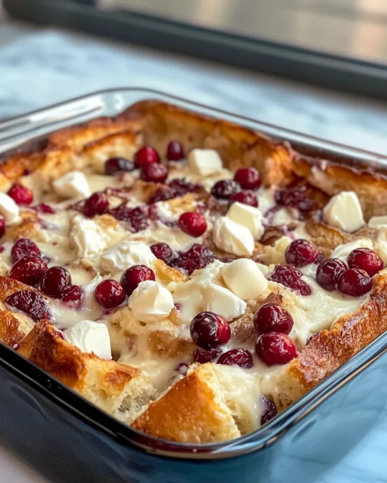 Homemade White Chocolate Cranberry Bread Pudding recipe photo