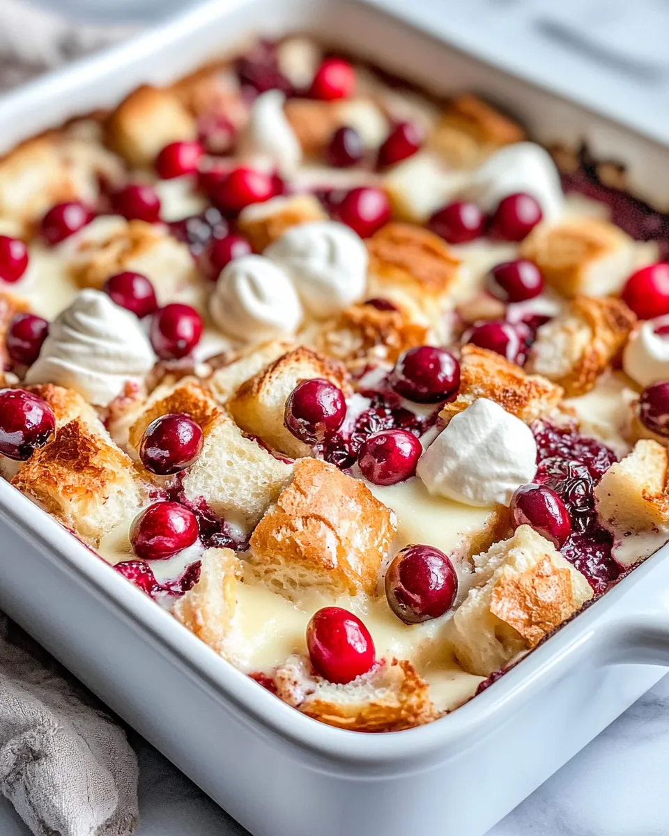 Delicious White Chocolate Cranberry Bread Pudding picture