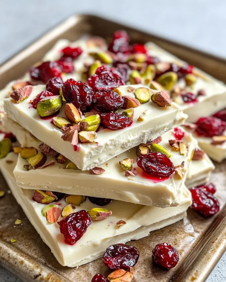 Homemade White Chocolate Cranberry Pistachio Bark photo