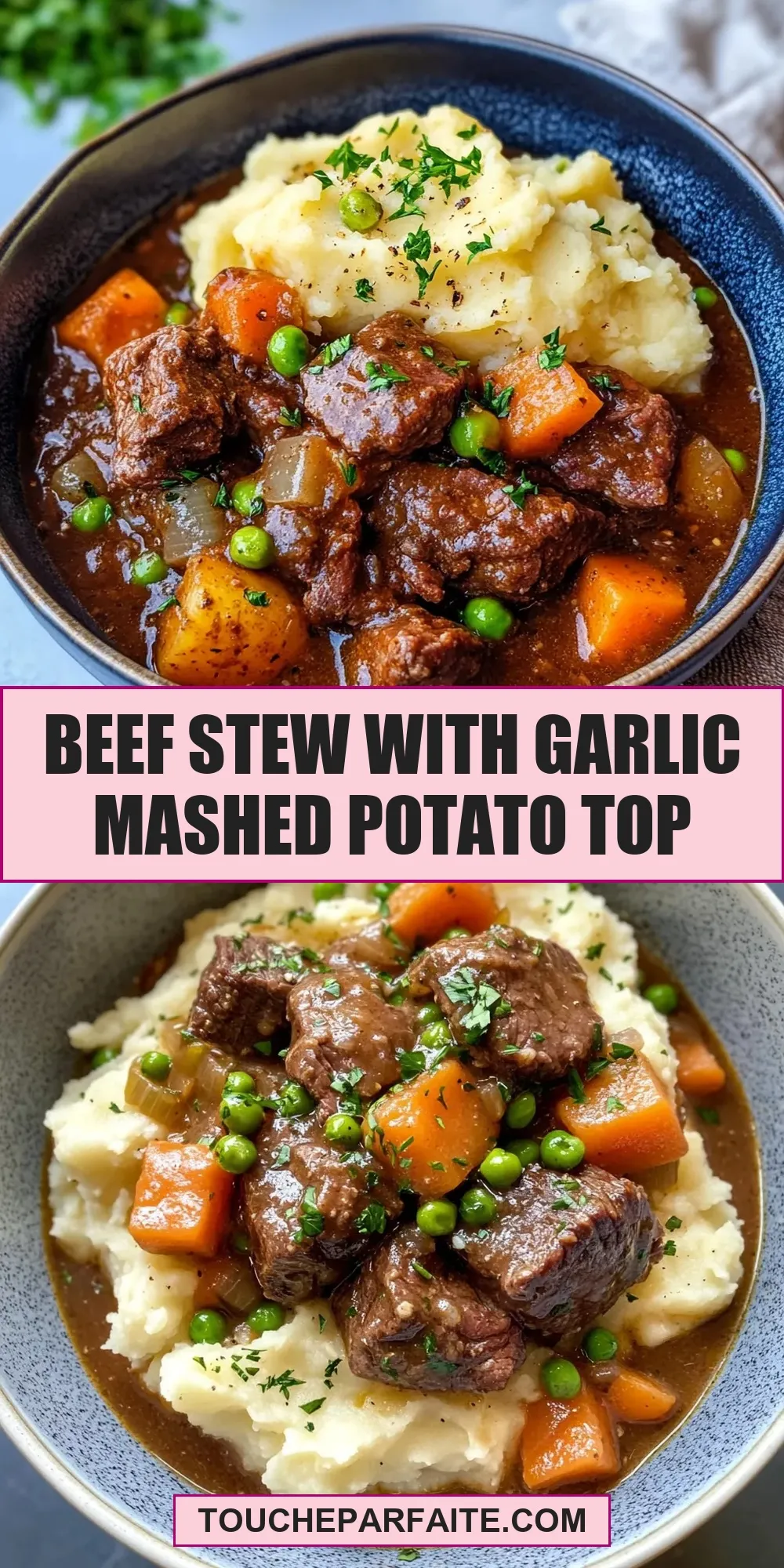 Beef Stew With Garlic Mashed Potato Top Recipe