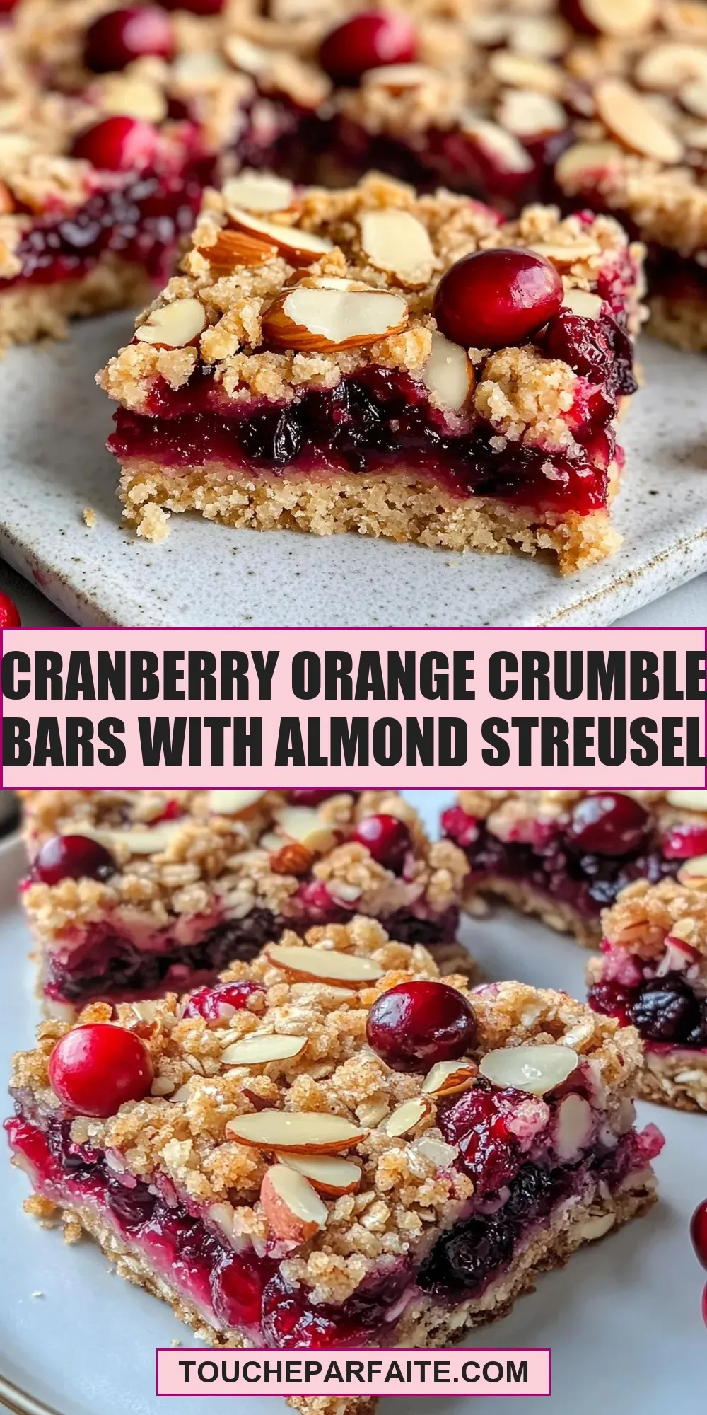How To Make Simple Cranberry Orange Crumble Bars With Almond Streusel