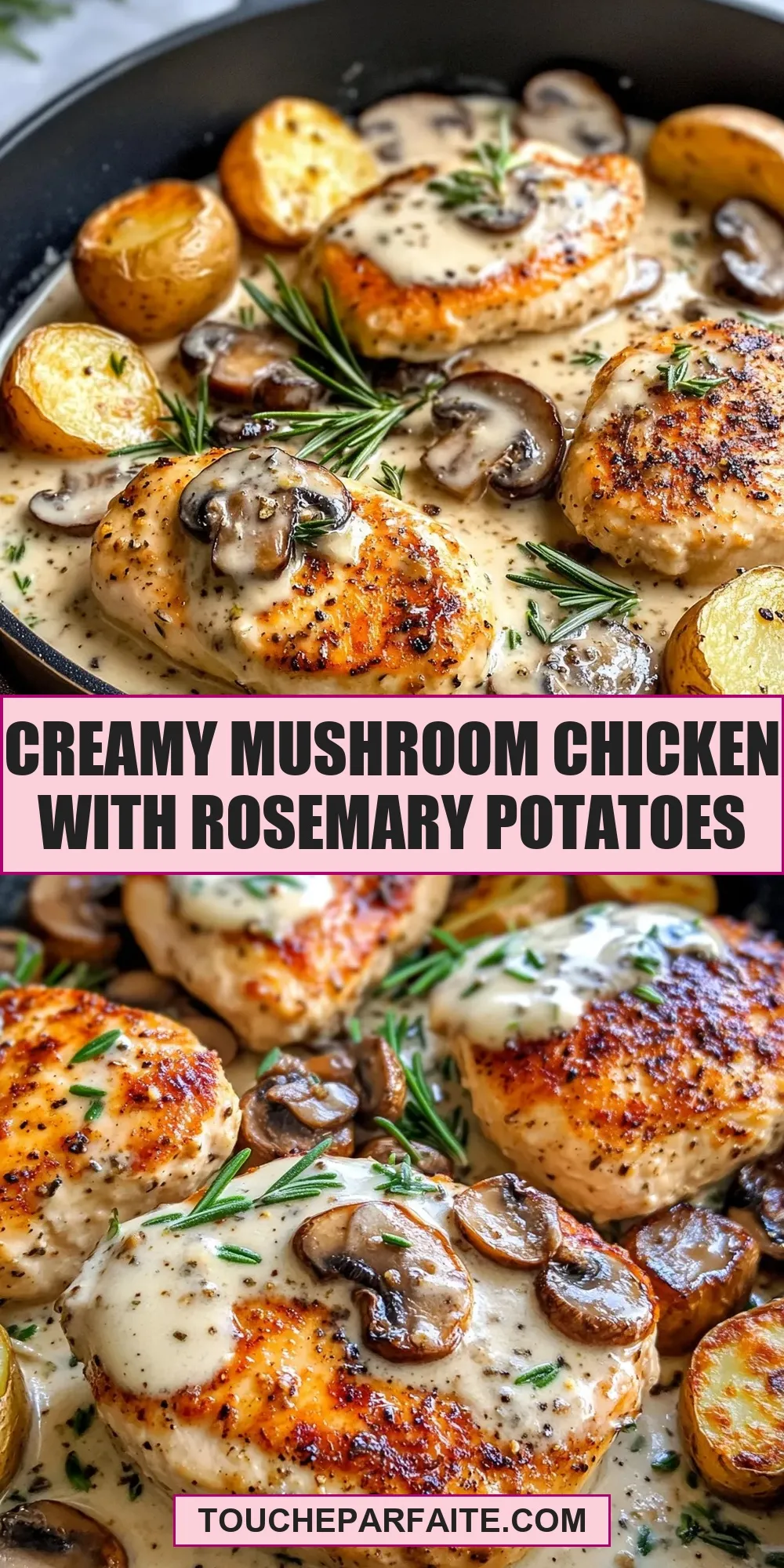 Creamy Creamy Mushroom Chicken With Rosemary Potatoes
