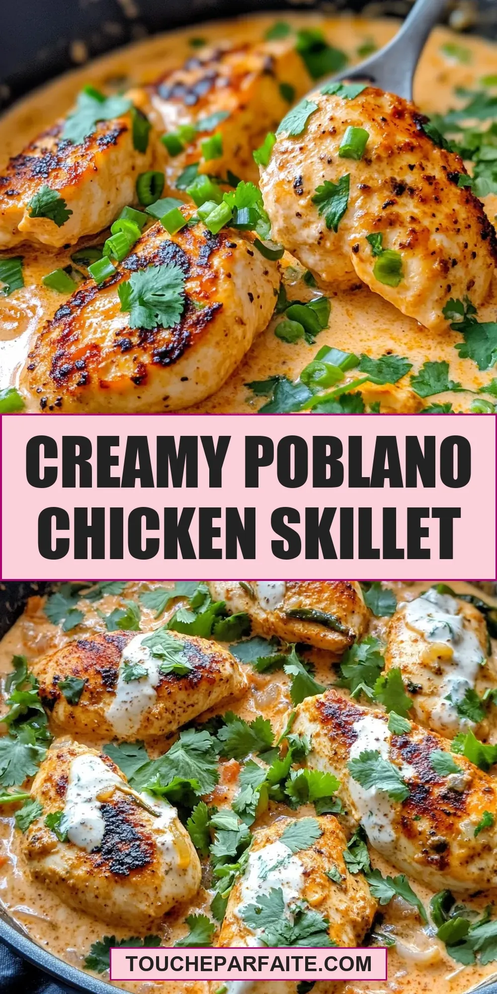 The Best Creamy Poblano Chicken Skillet Ever