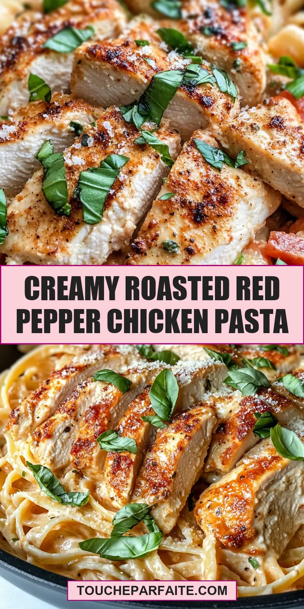 Creamy Roasted Red Pepper Chicken Pasta Recipe