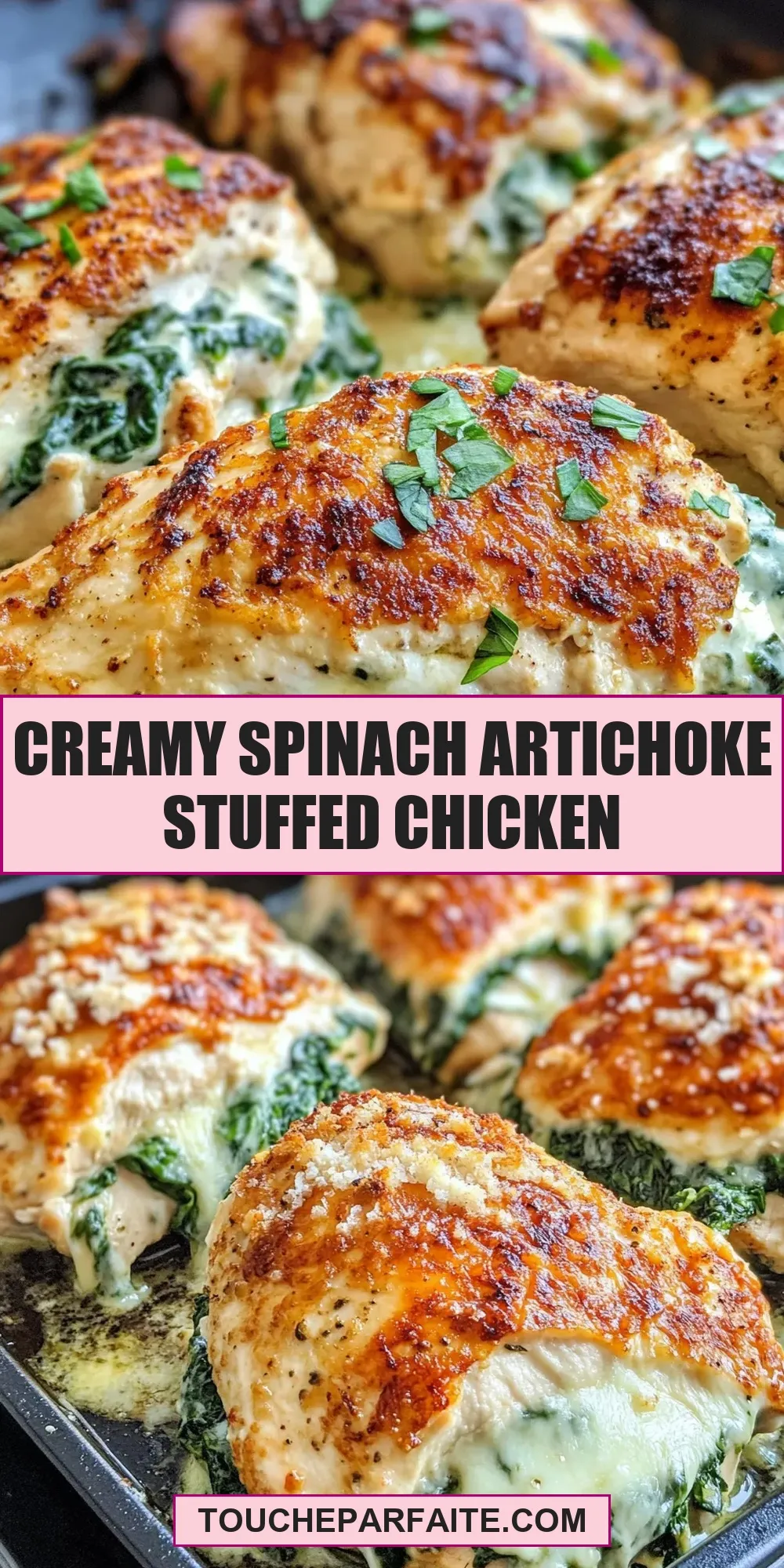 Easy Creamy Spinach Artichoke Stuffed Chicken Recipe