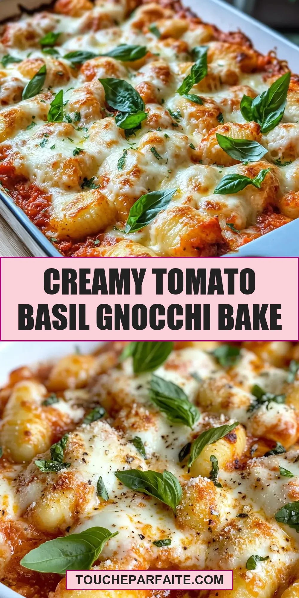 Tasty Creamy Tomato Basil Gnocchi Bake