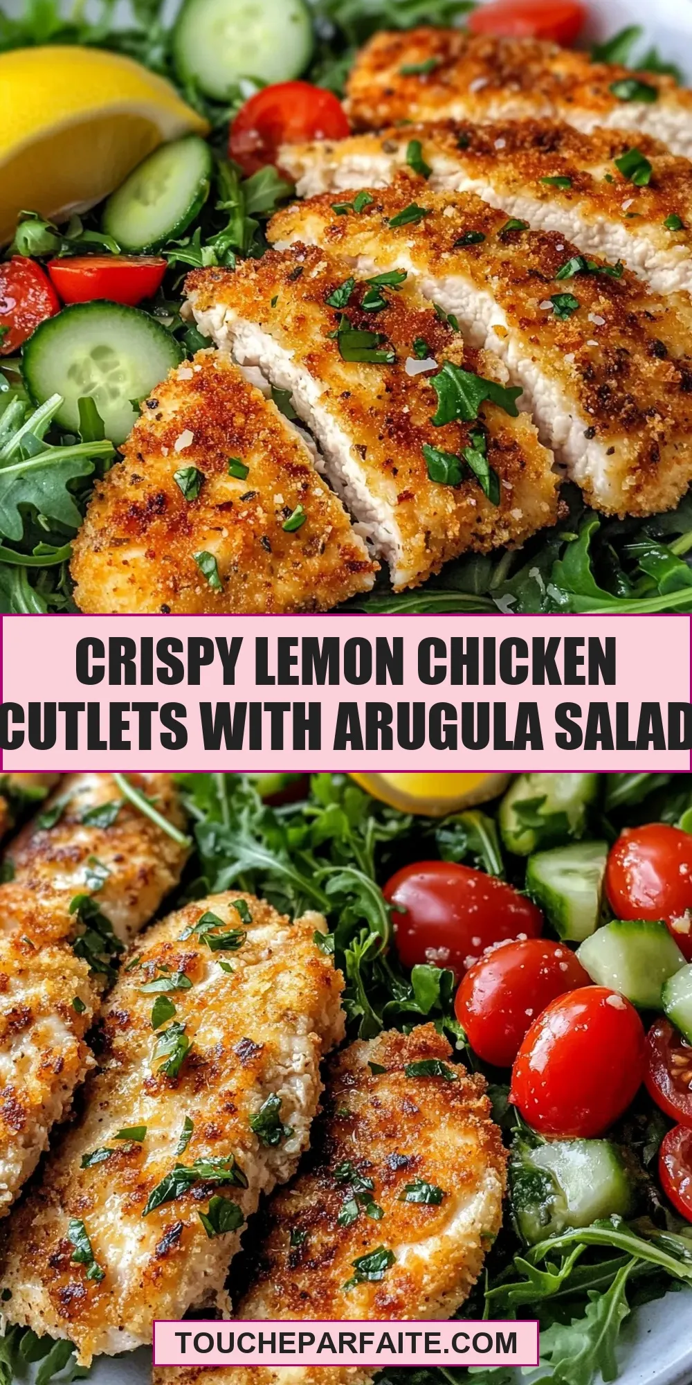 Crispy Lemon Chicken Cutlets With Arugula Salad Recipe