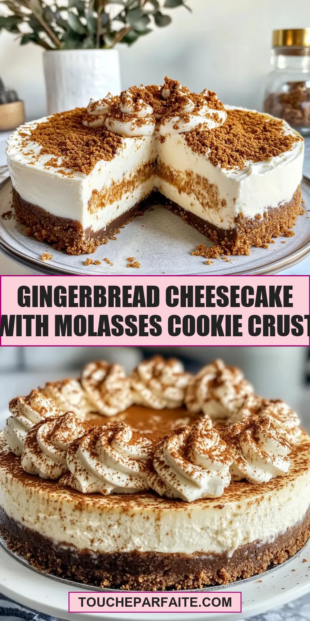 Quick Gingerbread Cheesecake With Molasses Cookie Crust
