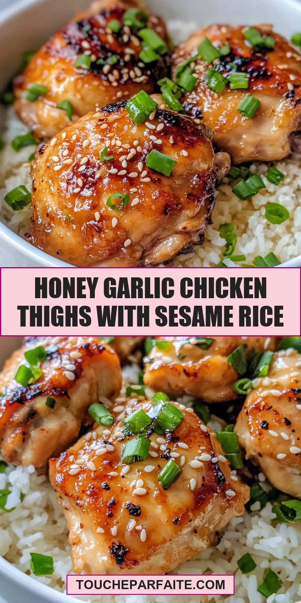 Honey Garlic Chicken Thighs With Sesame Rice Recipe