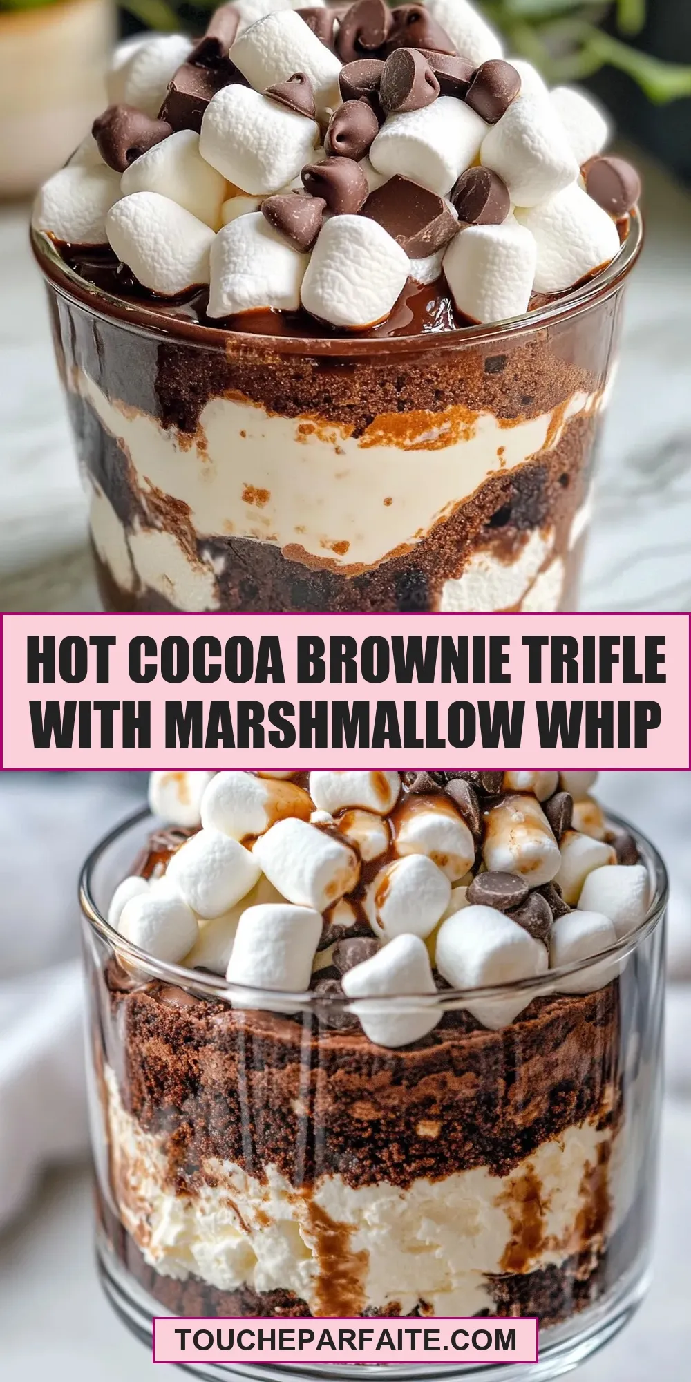 Hot Cocoa Brownie Trifle With Marshmallow Whip (Quick & Delicious)
