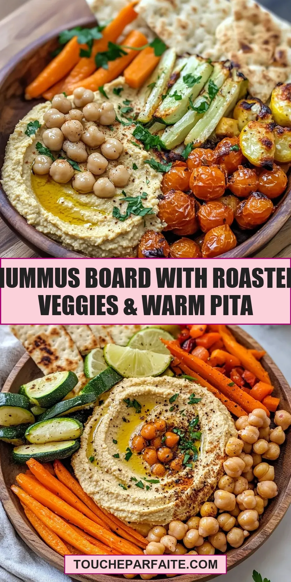 The Best Hummus Board With Roasted Veggies & Warm Pita Ever