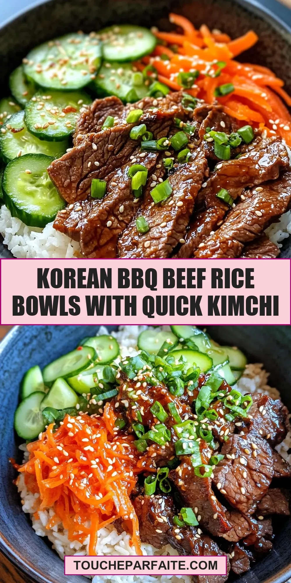 Easy Korean Bbq Beef Rice Bowls With Quick Kimchi Recipe
