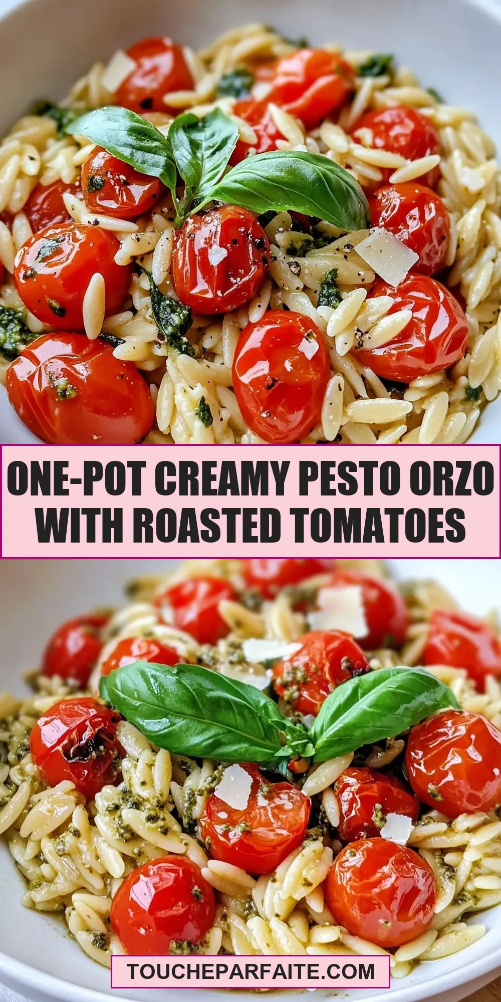 One-Pot Creamy Pesto Orzo With Roasted Tomatoes Recipe