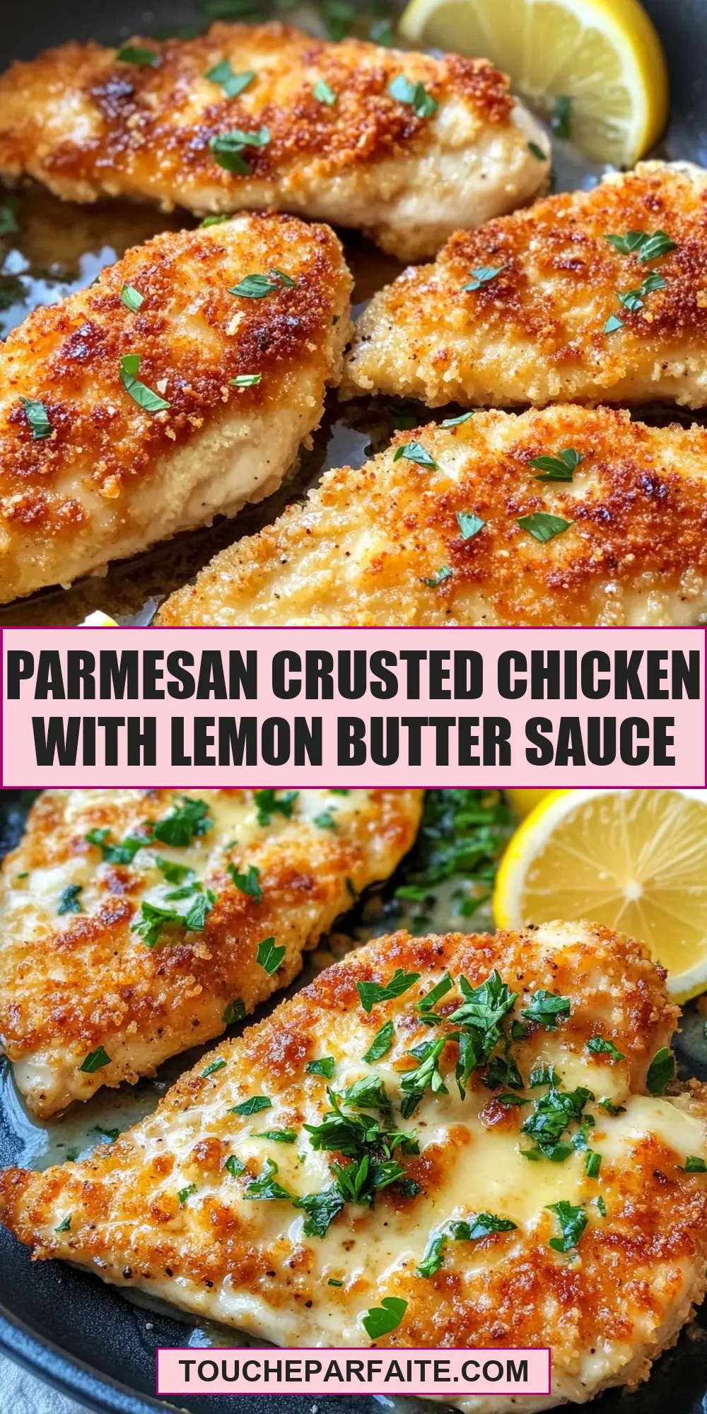 The Best Parmesan Crusted Chicken With Lemon Butter Sauce Ever