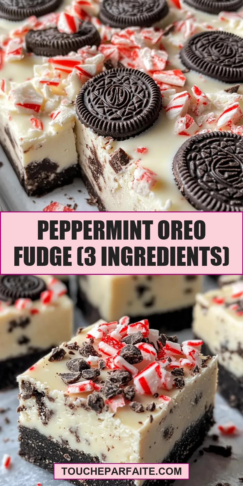 Easy Peppermint Oreo Fudge (3 Ingredients) Recipe