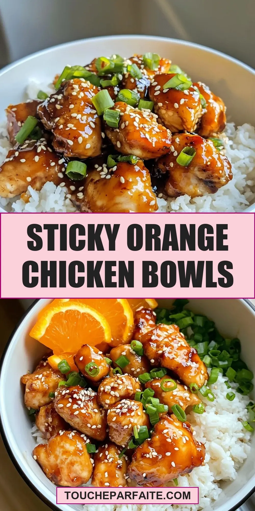 The Best Sticky Orange Chicken Bowls Ever