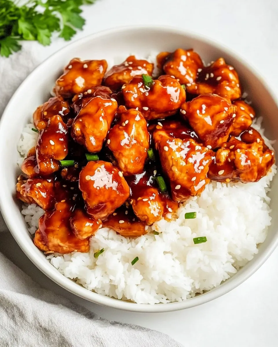 Easy Air Fryer General Tsos Chicken food shot
