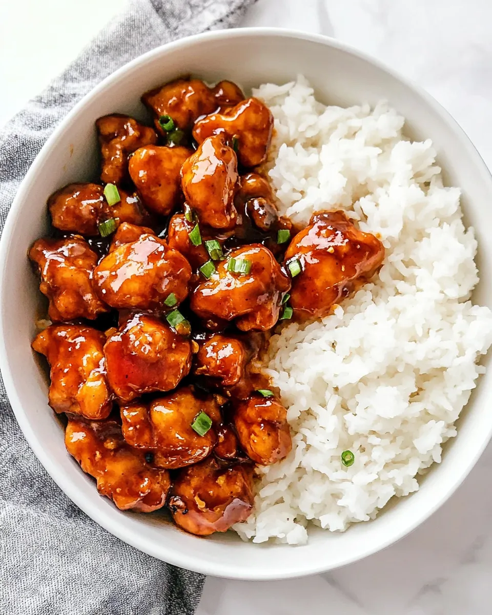 Delicious Air Fryer General Tsos Chicken plate image