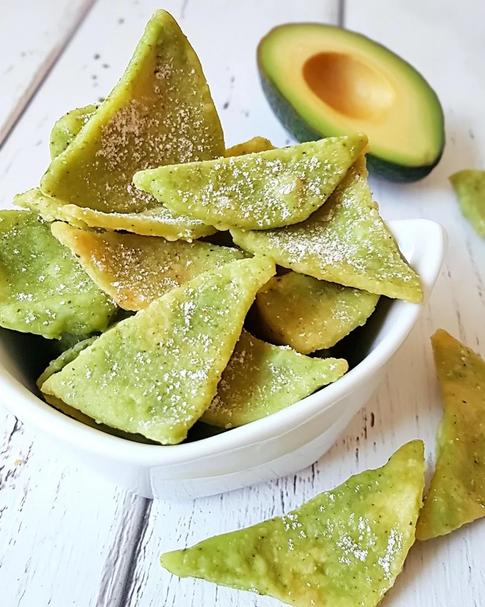 Delicious Baked Avocado Chips plate image