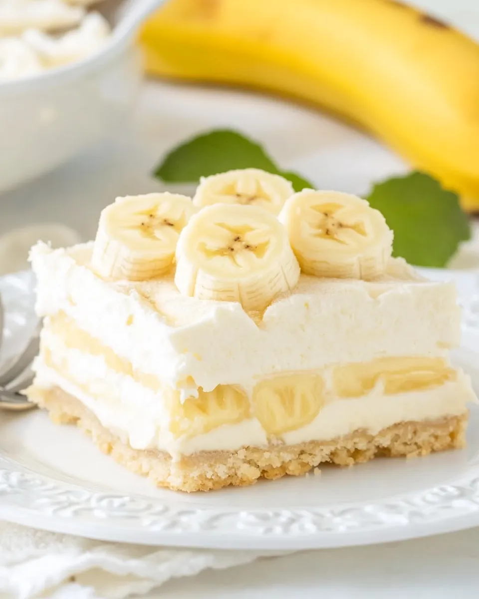 Easy Banana Cream Bars food shot