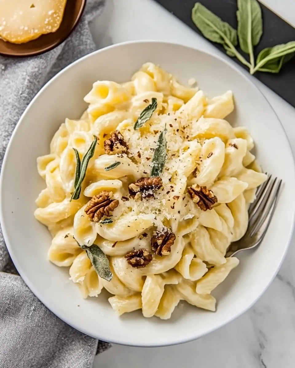 Easy Blue Cheese Pasta with Walnuts food shot