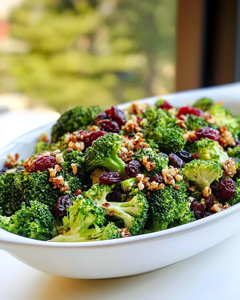 Easy Broccoli Craisin Salad food shot