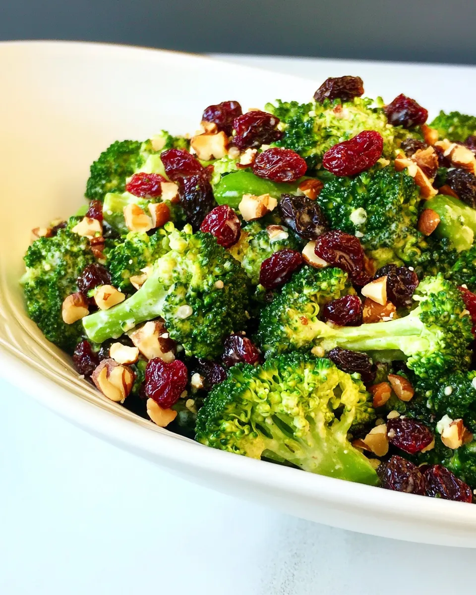 Delicious Broccoli Craisin Salad plate image