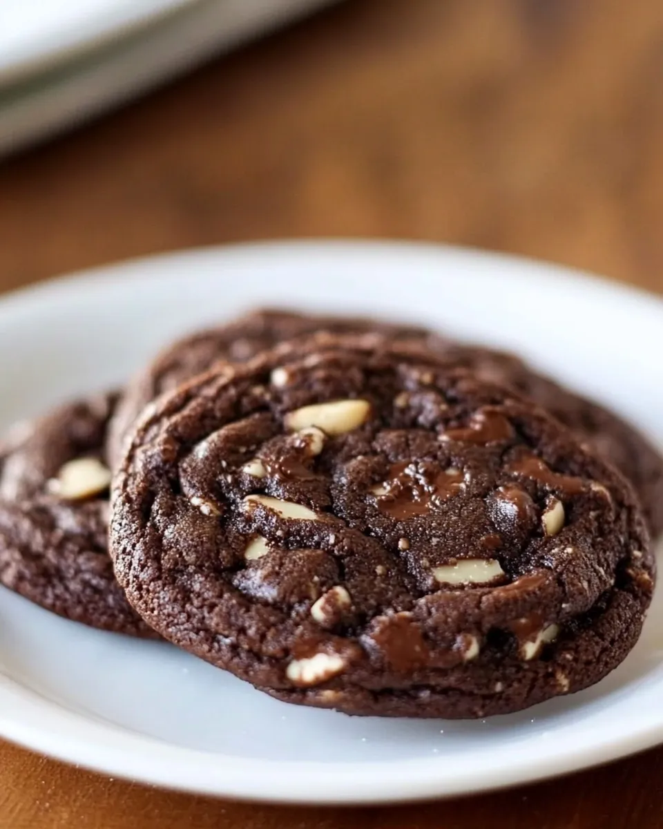 Easy Chewy Chocolate Almond Cookies dish photo
