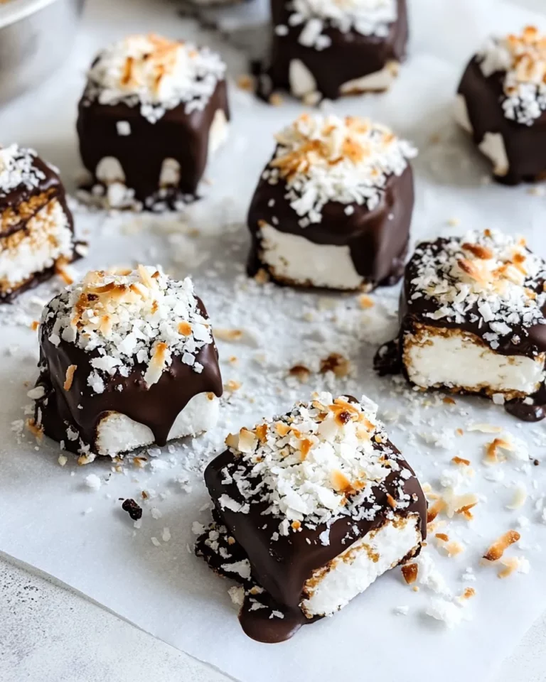 Delicious Chocolate Covered Coconut Marshmallows. photo