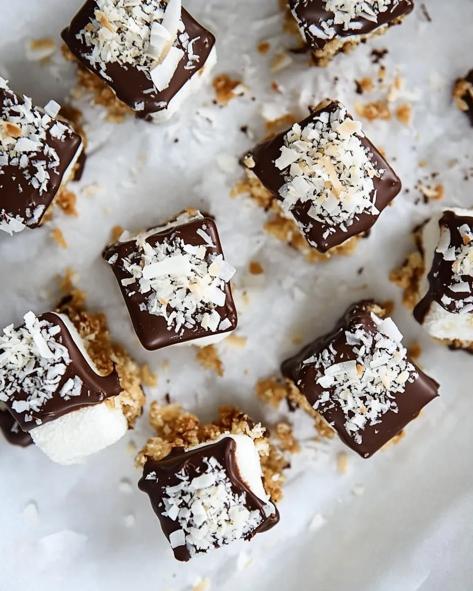 Homemade Chocolate Covered Coconut Marshmallows. recipe image