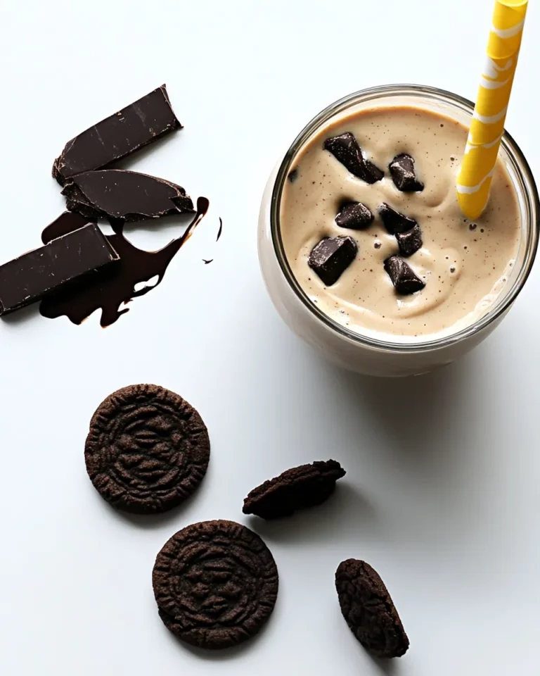 Homemade Chocolate Peanut Butter Cookies and Cream Breakfast Shake recipe photo