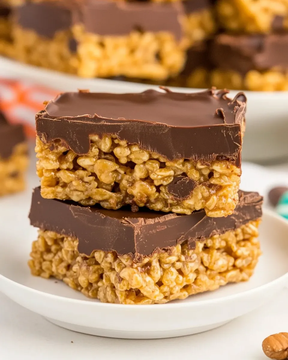 Homemade Chocolate Peanut Butter Rice Krispie Treats photo