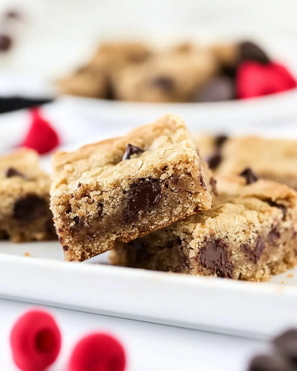 Easy Churro Chocolate Chunk Blondies food shot