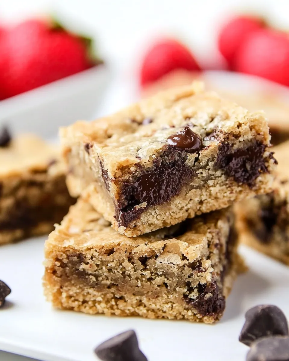 Delicious Churro Chocolate Chunk Blondies plate image
