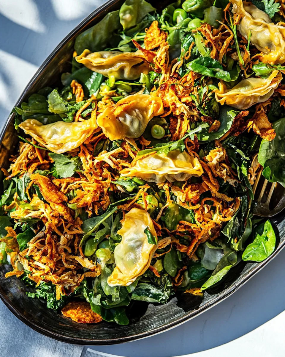 Homemade Crispy Wonton Rotisserie Chicken Salad. recipe photo