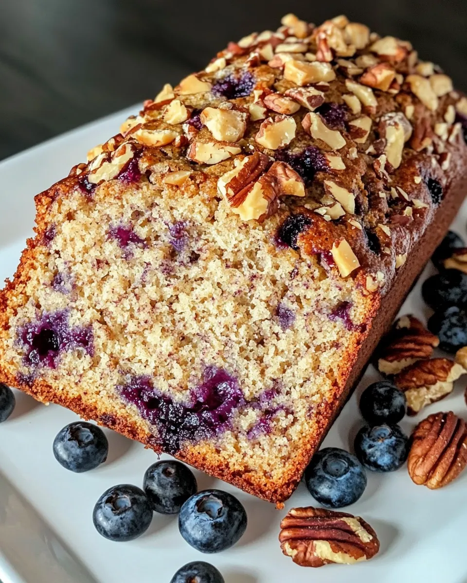 Classic Easy Blueberry Banana Bread With Toasted Nuts dish photo