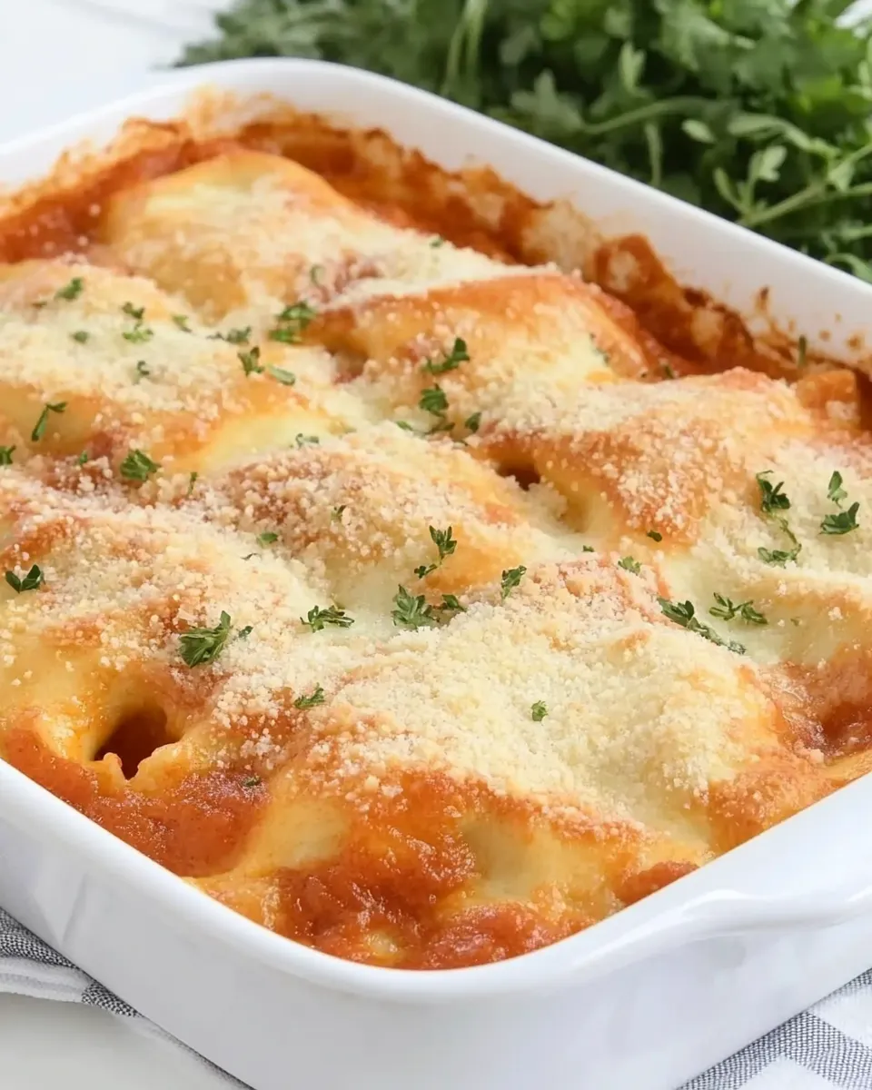 Classic Easy Cheesy Baked Ravioli (Four Ingredients!) recipe image